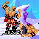 Muscle men fighting in ice covered plains. What more can you ask for?